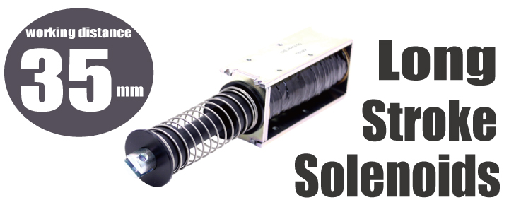 Long stroke solenoids: working distance 35mm